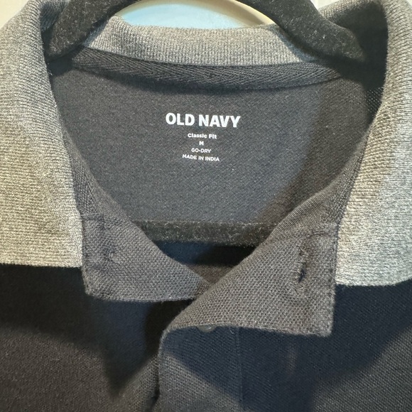 Old Navy Black Polo with Gray Collar - Picture 2 of 4